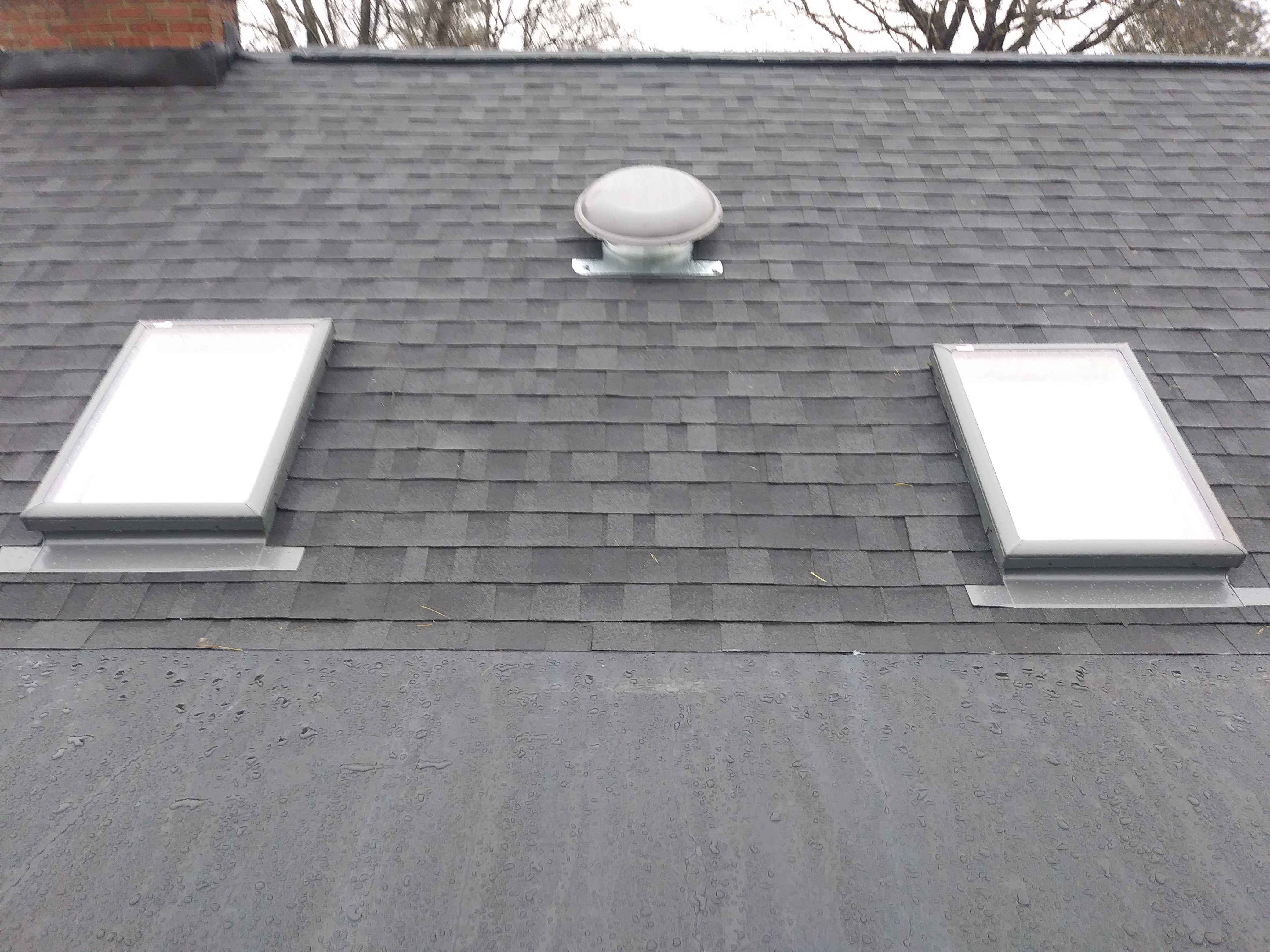 Skylights, power vent, chimney flashing, ridge vent